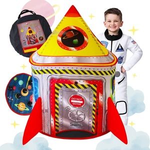 Playz 5-in-1 Rocket Ship Play Tent for Kids